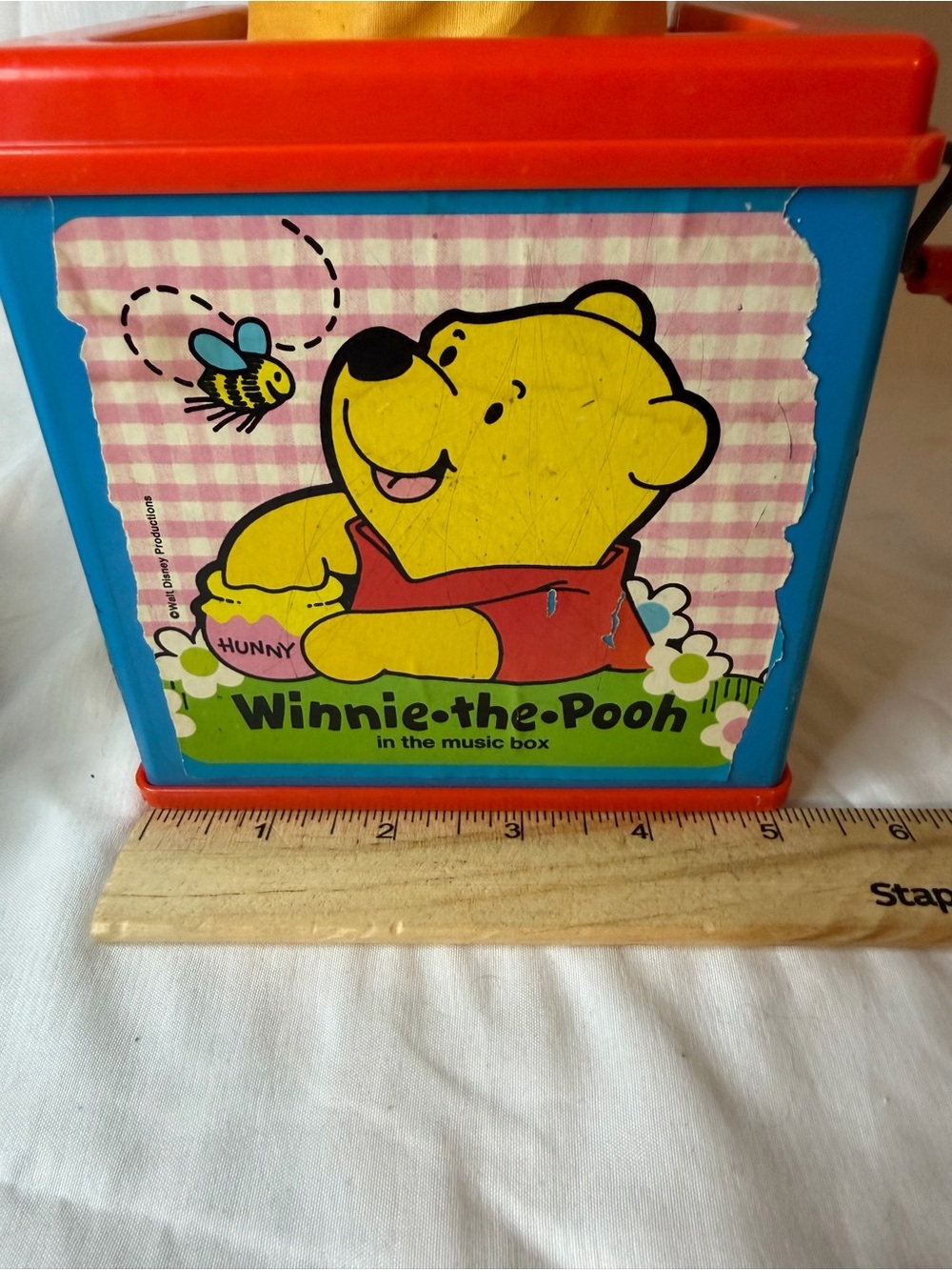 Vintage 1976 Mattel Winnie The Pooh Jack-in-the-Box Music Box Disney Working - Picture 8 of 10